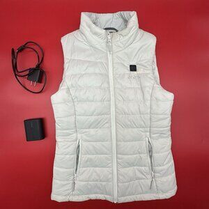 Ororo Size XS Off-White Classic Heated Vest w/Battery & Charger - Works w/Stain!